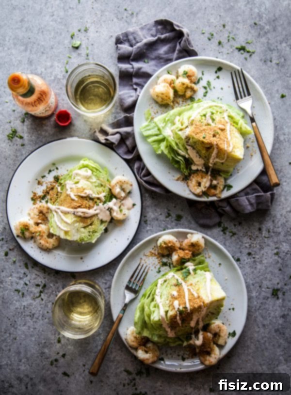 Po'Boy Wedge Salad 6 Full spread of the Po'Boy Wedge Salad, ready to be served