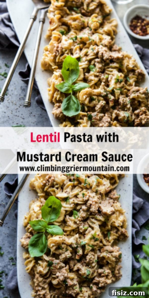 Creamy Mustard Lentil Pasta 8 Large serving of Lentil Pasta with Creamy Mustard Sauce