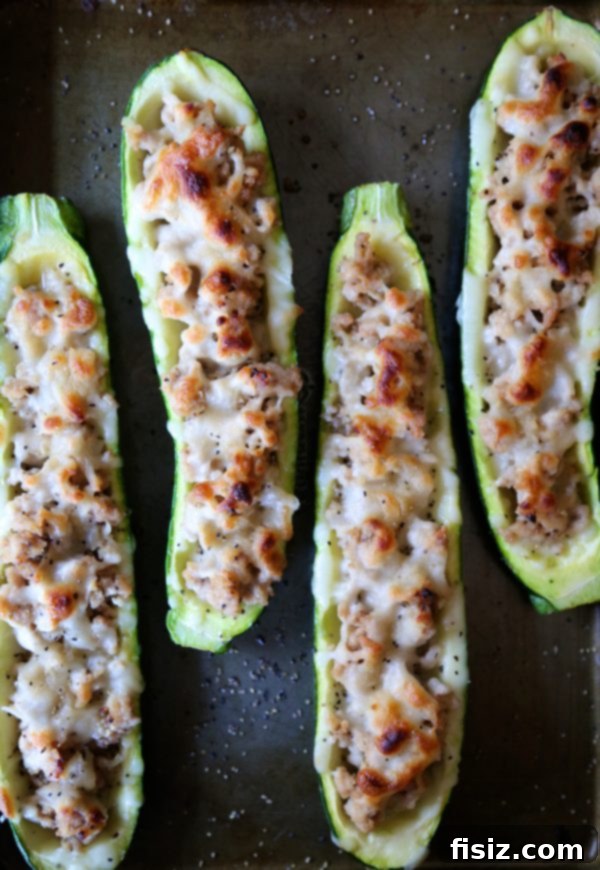 Zucchini Boats with Tuscan Chickpea Filling 11 Baked Honey Chicken Zucchini Boats