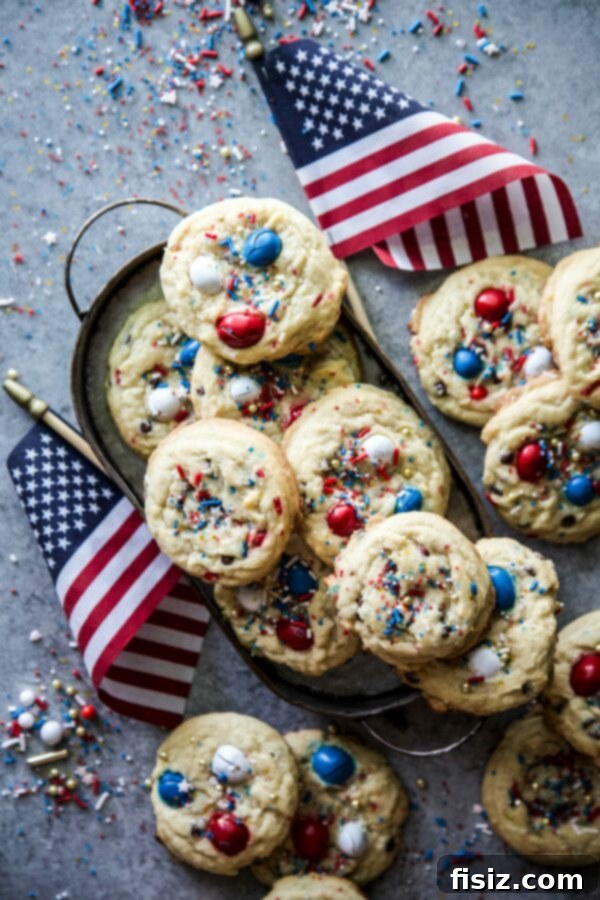 Confetti Chocolate Chip Cookies 2 Firework Chocolate Chip Cookies - A festive treat for Fourth of July celebrations