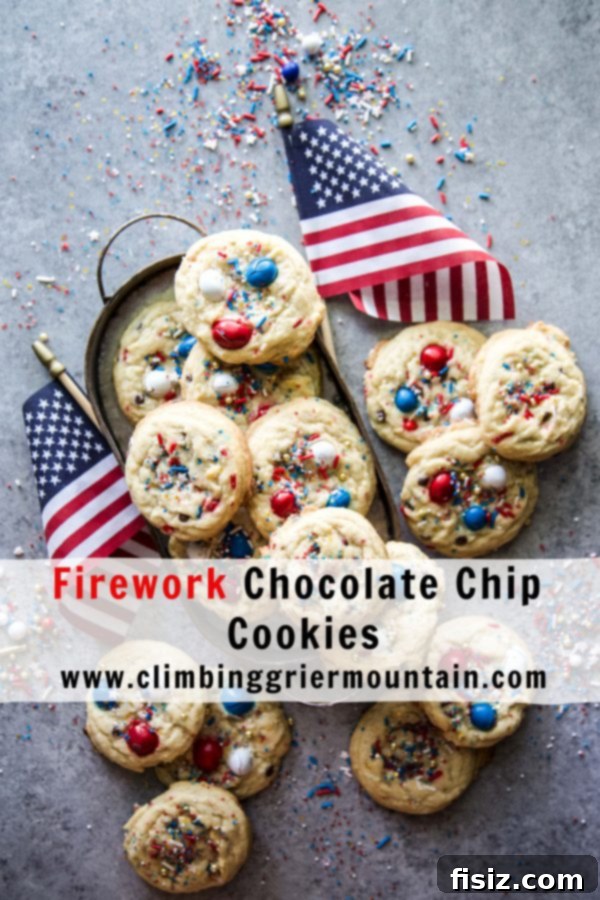 Confetti Chocolate Chip Cookies 8 Firework Chocolate Chip Cookies cooling on a wire rack, ready to be enjoyed