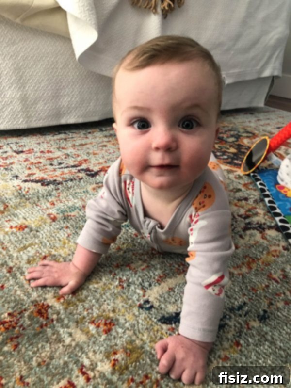 Charlie's Eighth Chapter 4 Baby Charlie on her belly, trying to crawl