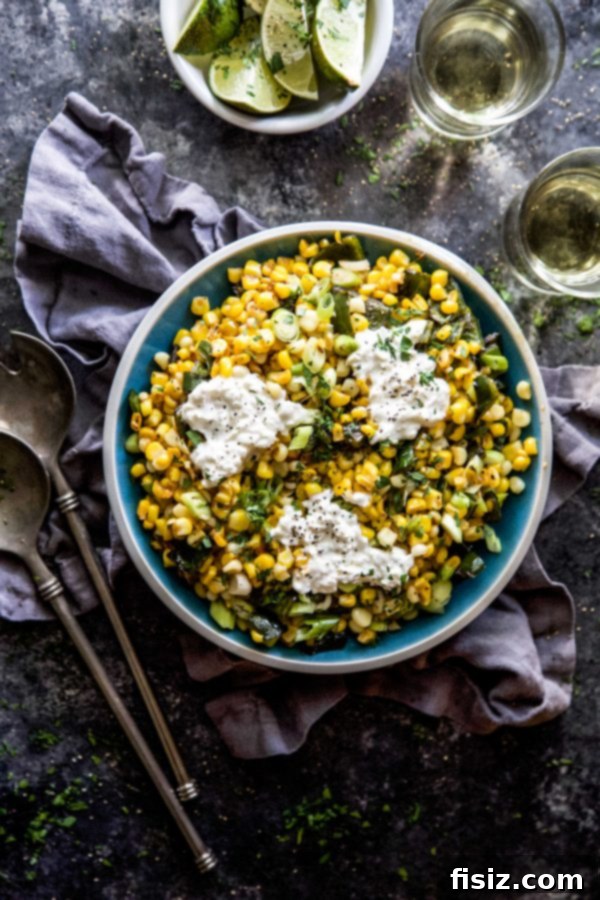 Elote Smashed Potatoes 11 Grilled Corn, Burrata, and Poblano Salad, a fresh and vibrant summer dish.