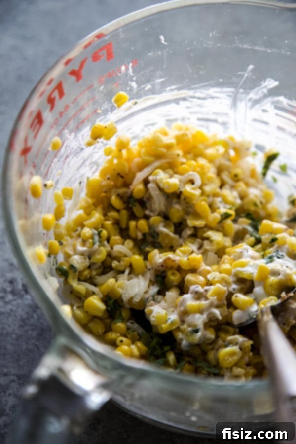 Elote Smashed Potatoes 4 A serving of Mexican Street Corn Smashed Potatoes, highlighting the crispy potato base.