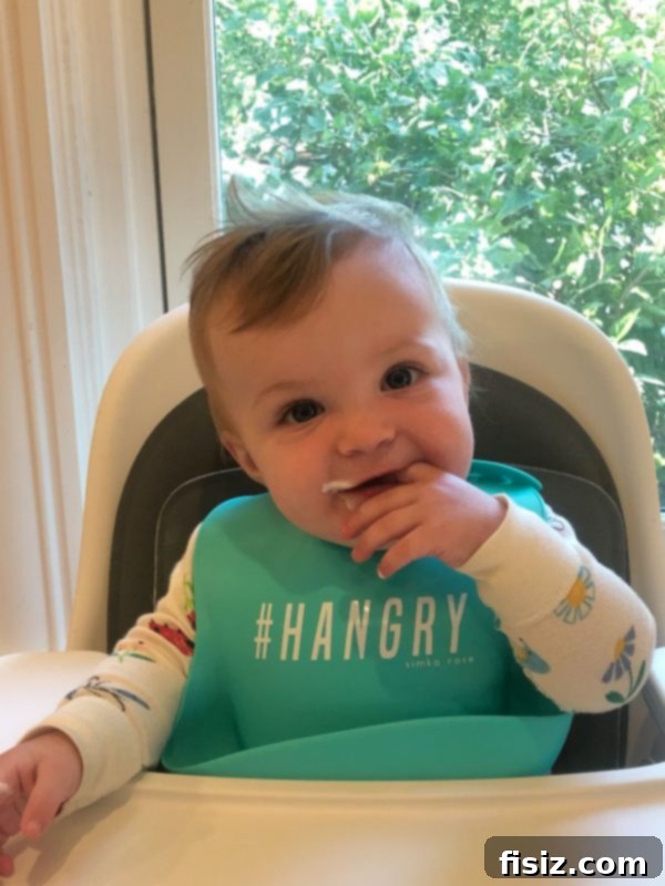 Ten Months of Life with Charlie 8 Baby Charlie enjoying a meal
