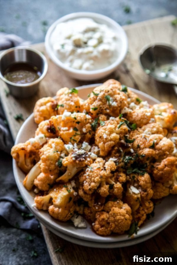 Smoked Blue Cheese Buffalo Cauliflower Poppers 6 An array of delicious game day snacks, including the buffalo cauliflower bites