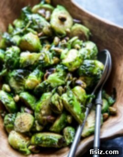 Zesty Brussels Sprouts with Pistachio Crunch 7 Final dish of Brussels Sprouts with Pistachios and Lime