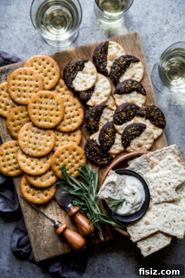 Festive Crackers: 3 Easy DIY Ideas 2 A festive spread of holiday appetizers featuring various crackers, dips, and toppings from Safeway.
