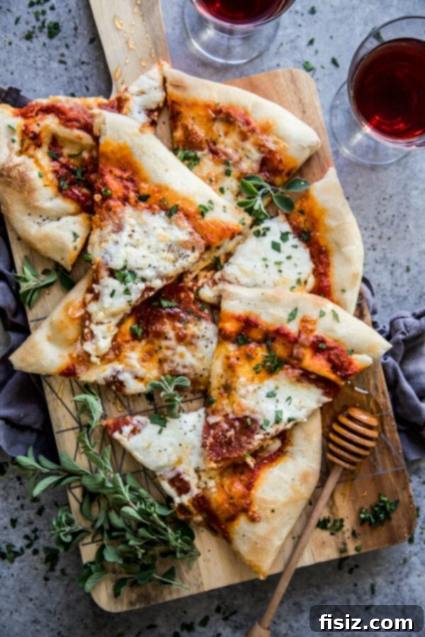 Simple Hot Honey Pepperoni Pizza 2 Easy Pepperoni Pizza with Hot Honey, glistening and ready to eat