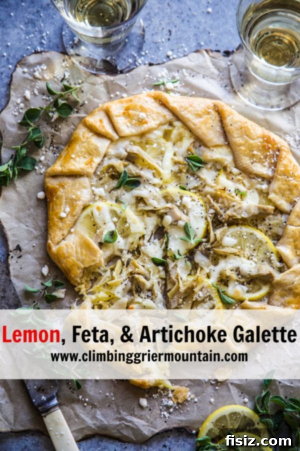 Bright Lemon, Feta and Artichoke Galette 9 Lemon Feta and Artichoke Galette on a table