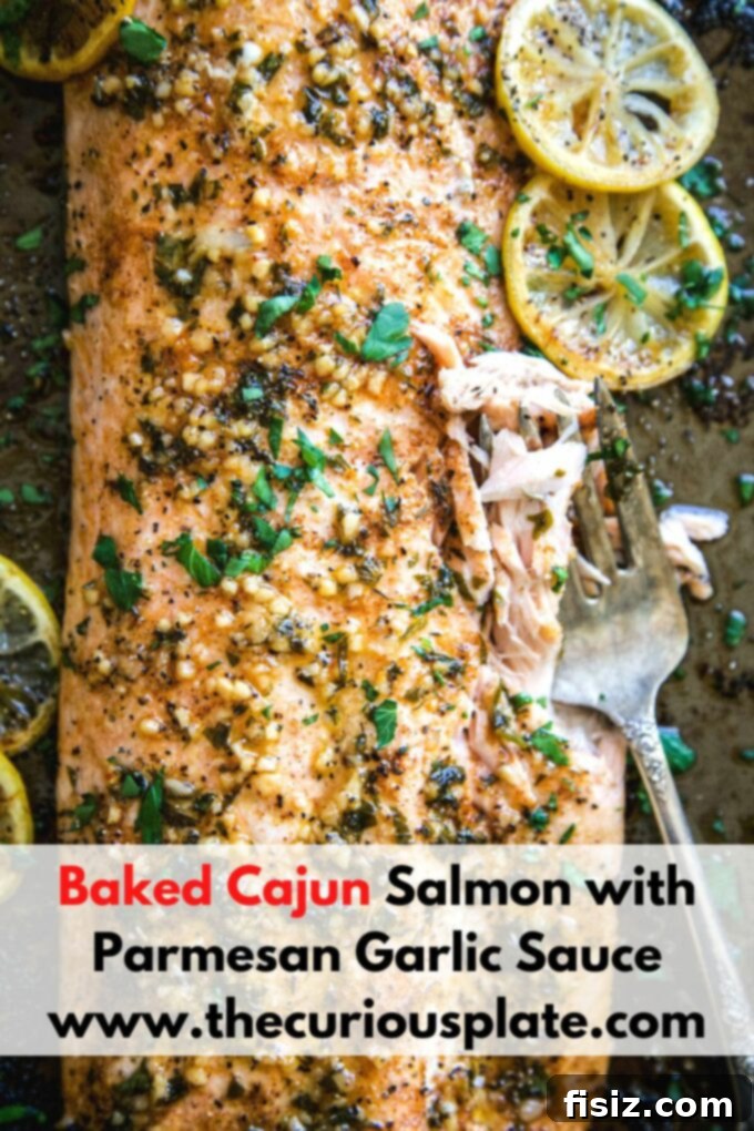 Spicy Cajun Salmon with Rich Garlic Parmesan Sauce 8 Baked Cajun Salmon with Parmesan Garlic Sauce