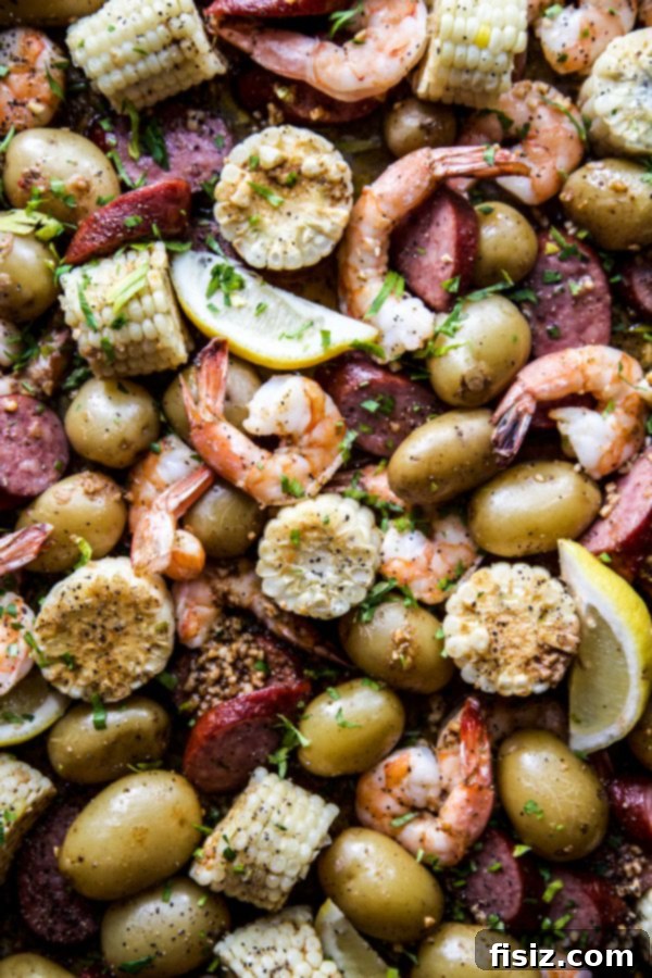 January's Creative Kickoff: My Must-Make List 7 A rustic sheet pan shrimp boil, loaded with seasoned shrimp, corn, and potatoes, ready to be enjoyed