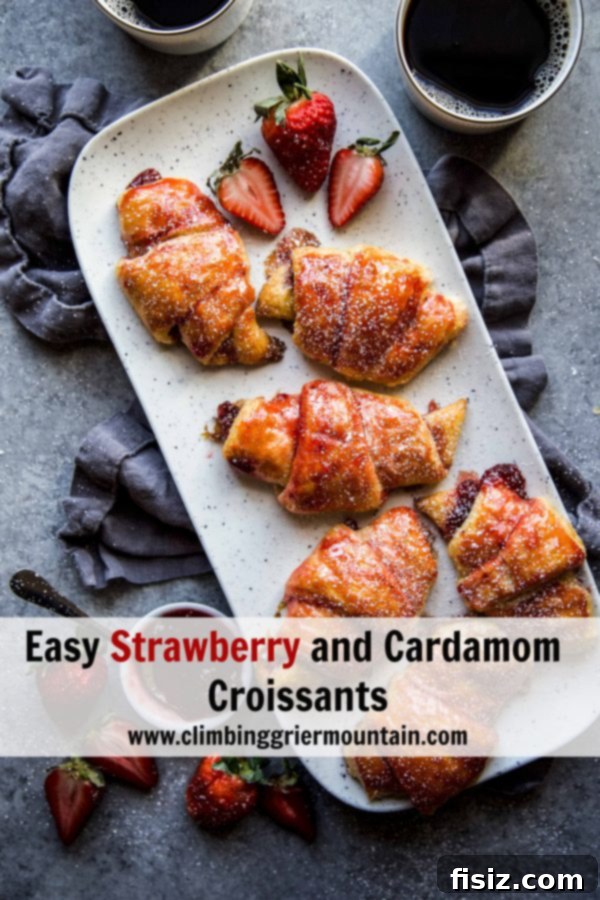 Sweet Strawberry Cardamom Croissants 8 Easy Strawberry and Cardamom Croissants beautifully arranged, ready to be served