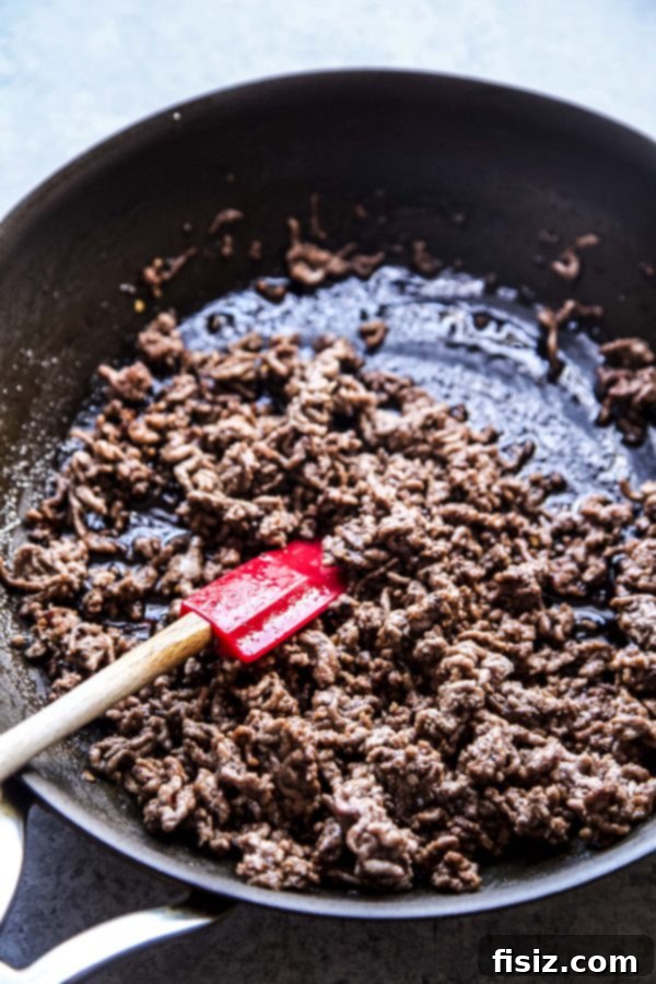 Sesame Beef Tacos with Tangy Pickled Onions 6 ground sesame beef in a skillet