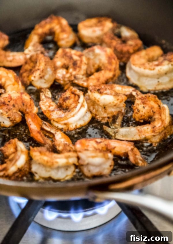 Shrimp Fajita Masa Bowls 4 Shrimp sizzling in a hot skillet, perfectly seasoned.