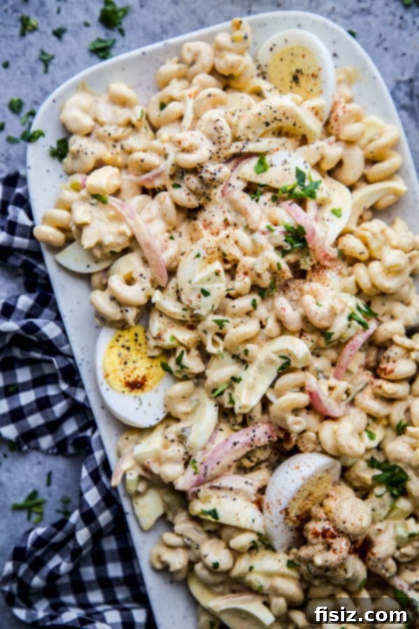 Zesty Deviled Egg Chickpea Pasta Salad 3 Deviled Egg Chickpea Pasta Salad www.climbinggriermountain.com