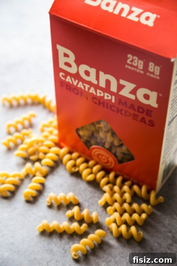 Zesty Deviled Egg Chickpea Pasta Salad 4 chickpea pasta in a box