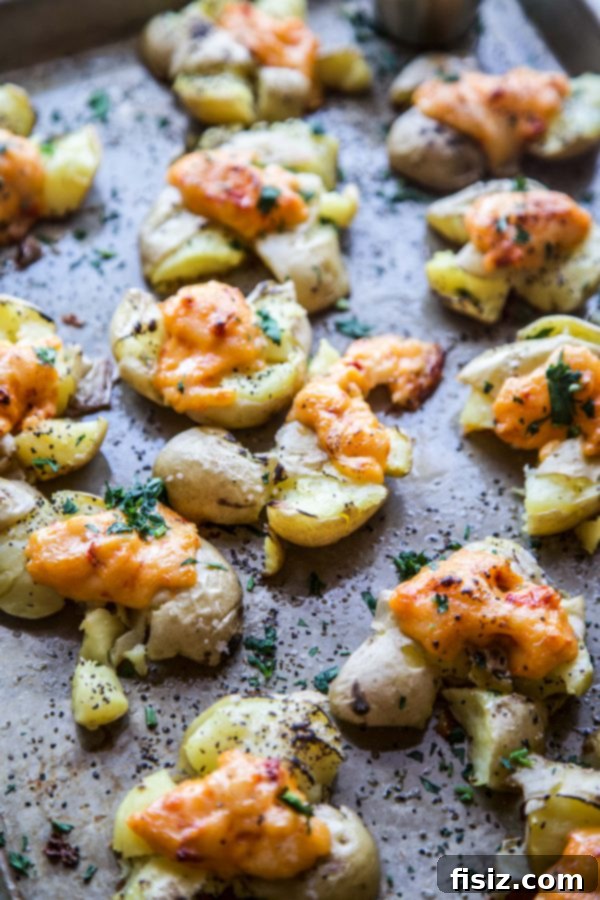Southern Pimento Cheese Smashed Potatoes 7 Platter of Pimento Cheese Smashed Potatoes