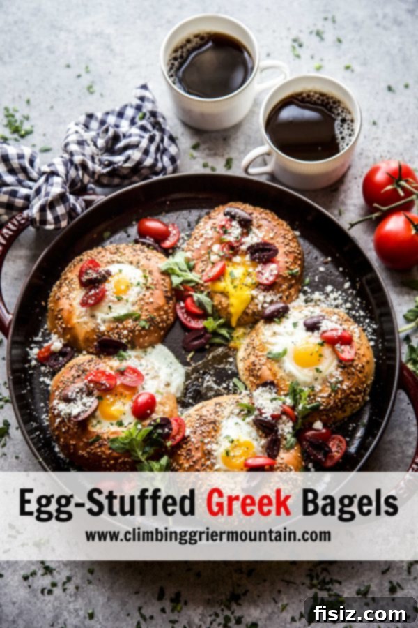 A stunning spread of freshly baked Egg-Stuffed Greek Bagels