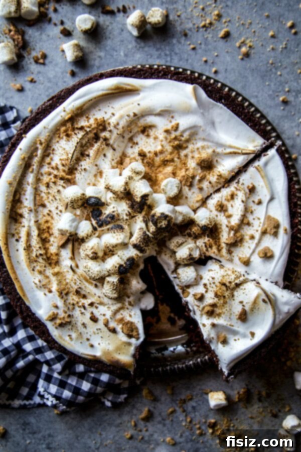 Effortless Smores One Bowl Bake 2 Delicious One-Bowl S'mores Cake garnished with graham crackers and chocolate drizzle