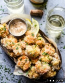 Final plated Hot Honey Coconut Baked Shrimp