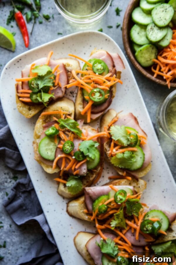 Banh Mi Bruschetta Bites 2 Easy Banh Mi Bruschetta, a quick and delicious fusion appetizer.