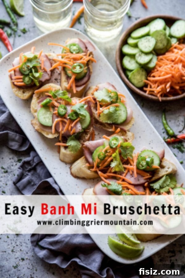 Banh Mi Bruschetta Bites 9 A final shot of the Easy Banh Mi Bruschetta, ready to be enjoyed.