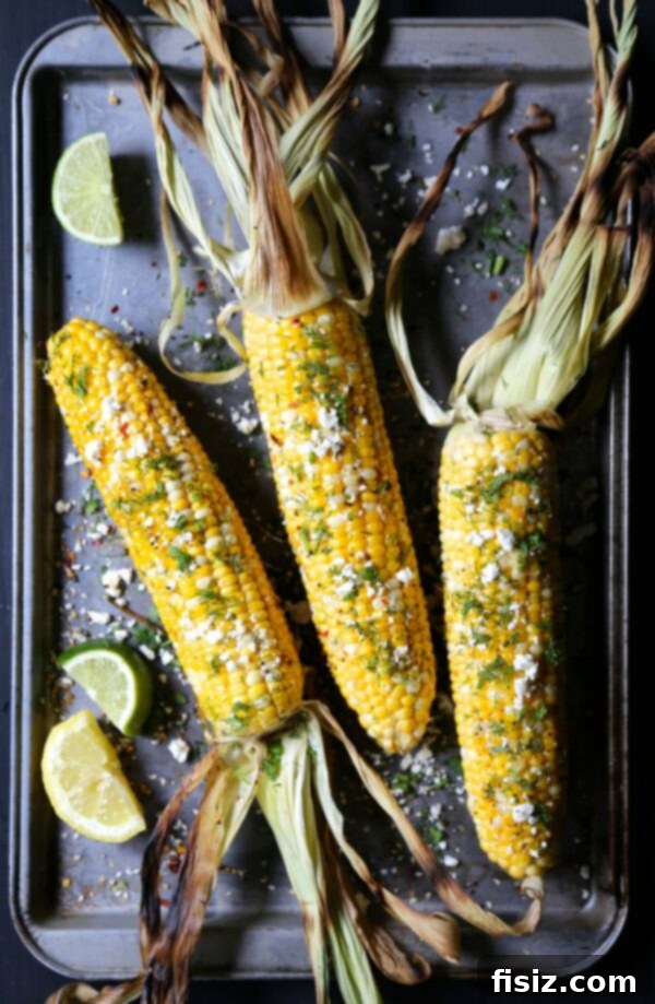 Grilled Shawarma Corn with Fresh Dill, a unique and flavorful corn side dish.