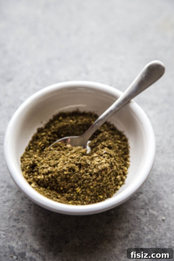 Zaatar Tomato Chickpea Flatbread 5 Close-up of vibrant Za'atar seasoning mix