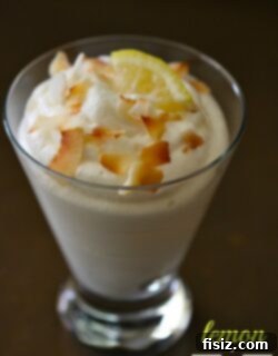 Toasted Coconut Lemon Mousse 2 Final presentation of Lemon Mousse with Toasted Coconut Flakes