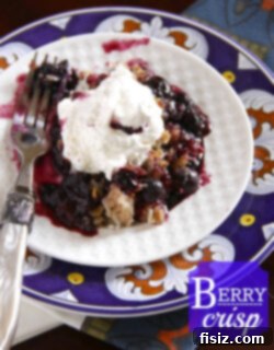 Rustic Berry Crisp 2 Berry Crisp served with a scoop of ice cream