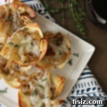 French Onion Soup Wonton Bites recipe image