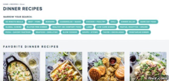 Feasting on Curiosity 7 Screenshot detailing the customizable recipe search filters