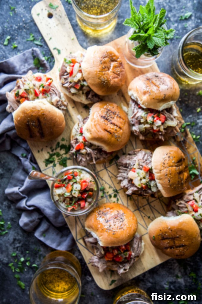 Succulent Slow Cooker Lamb Sliders & Tangy Pepper Relish 2 slow cooker shredded lamb sliders with pepper relish - The Curious Plate