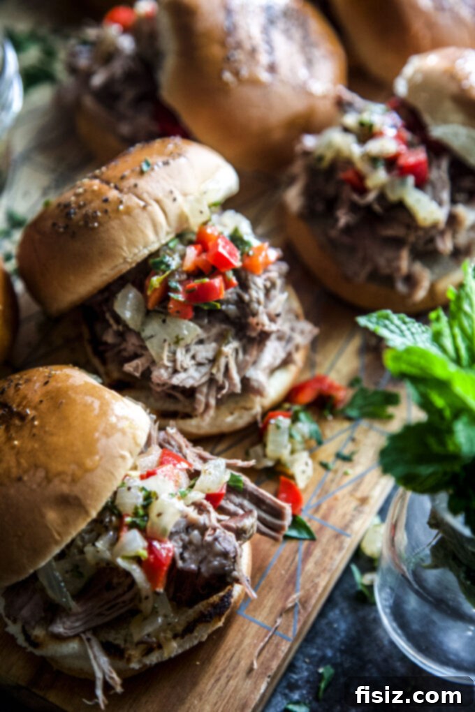 Succulent Slow Cooker Lamb Sliders & Tangy Pepper Relish 3 slow cooker shredded lamb sliders with pepper relish - The Curious Plate