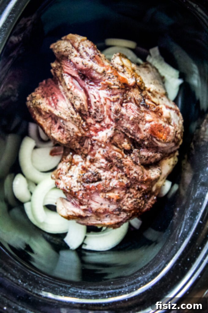 Succulent Slow Cooker Lamb Sliders & Tangy Pepper Relish 4 boneless lamb shoulder in a slow cooker