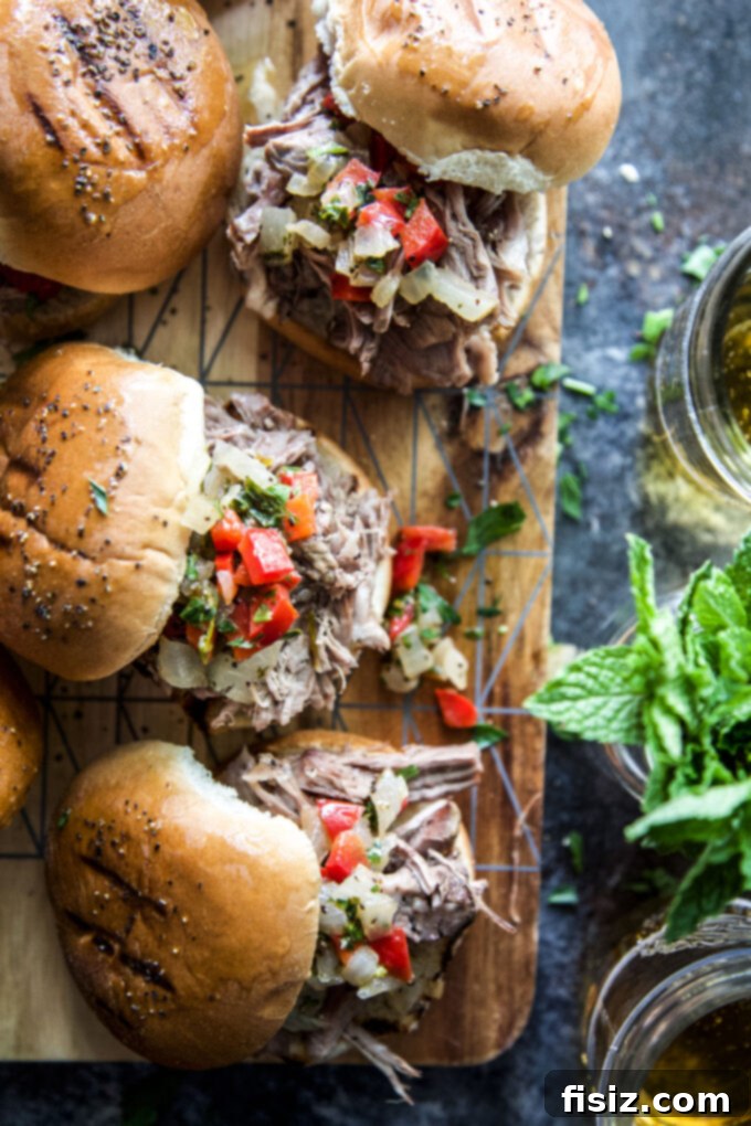 Succulent Slow Cooker Lamb Sliders & Tangy Pepper Relish 7 slow cooker shredded lamb sliders with pepper relish - The Curious Plate
