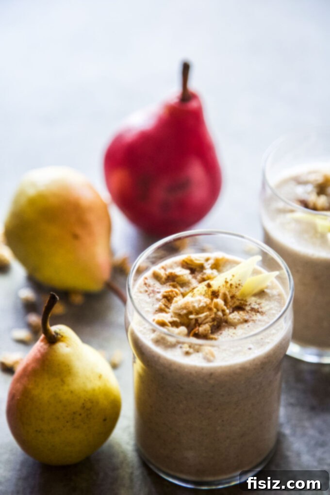 Creamy Ginger Pear Oat Smoothie 2 Ginger Pear Oat Smoothie www.thecuriousplate.com.jpg
