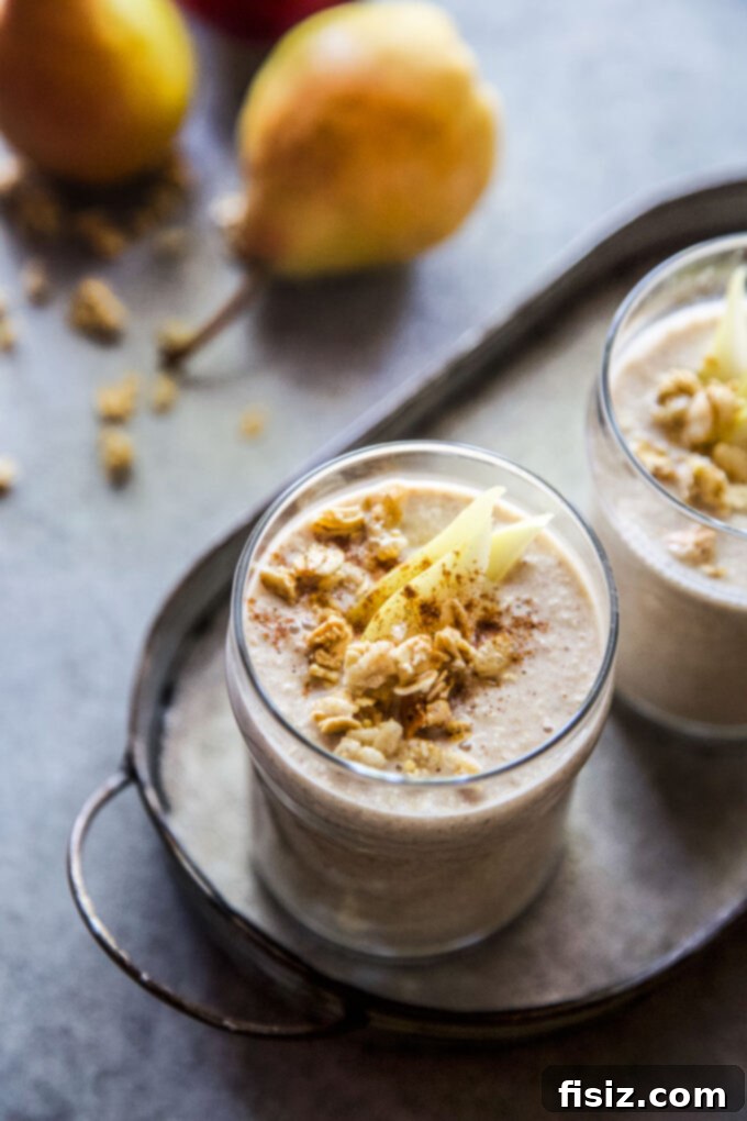 Creamy Ginger Pear Oat Smoothie 3 Ginger Pear Oat Smoothie www.thecuriousplate.com.jpg