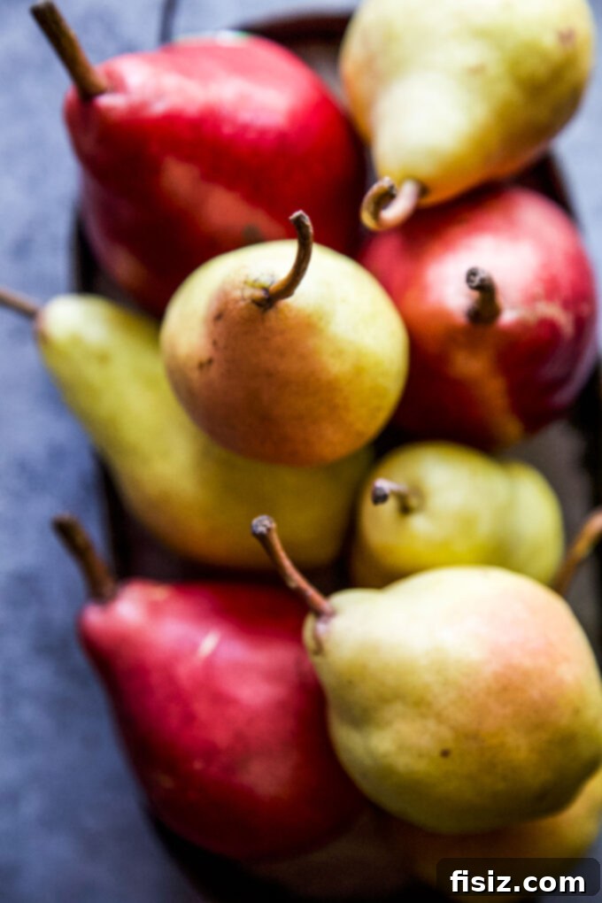 Creamy Ginger Pear Oat Smoothie 4 USA pears on a table
