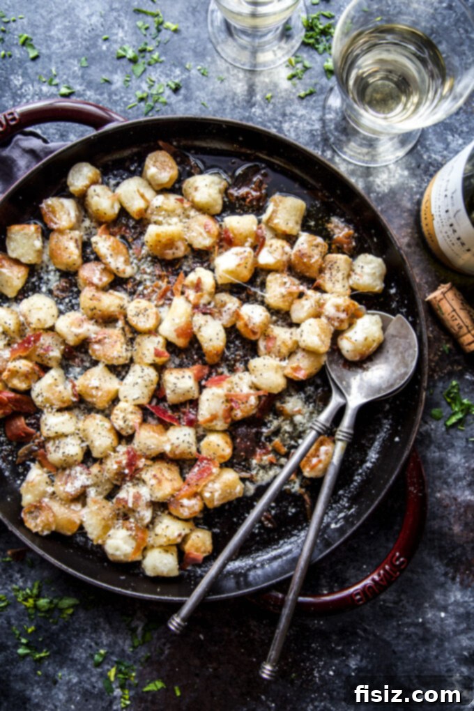 Golden Cauliflower Gnocchi with Creamy Cacio e Pepe and Perfectly Crispy Prosciutto 7 Cacio e Pepe Cauliflower Gnocchi with Crispy Prosciutto