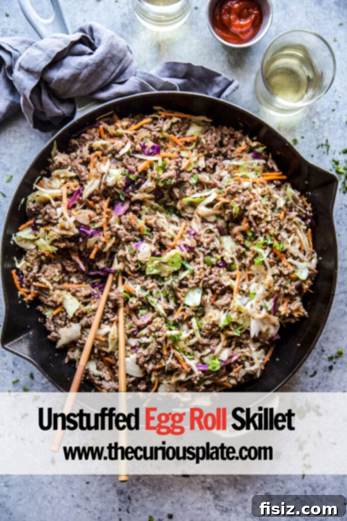 Easy One-Pan Egg Roll Skillet 8 Final plated Unstuffed Egg Roll Skillet dish