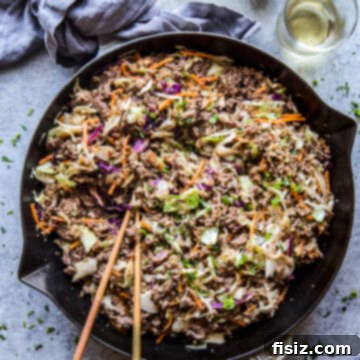 Easy One-Pan Egg Roll Skillet 9 Unstuffed Egg Roll Skillet www.thecuriousplate.com