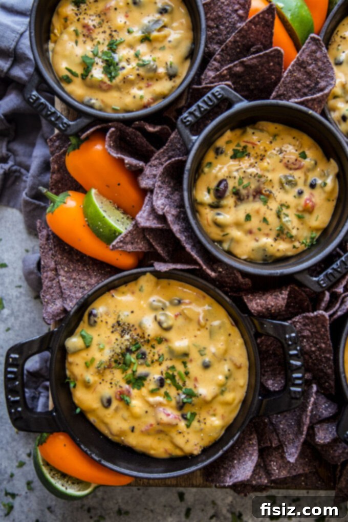 Creamy Slow Cooker Tex-Mex Queso 7 Bowl of slow cooker Tex-Mex queso garnished with cilantro