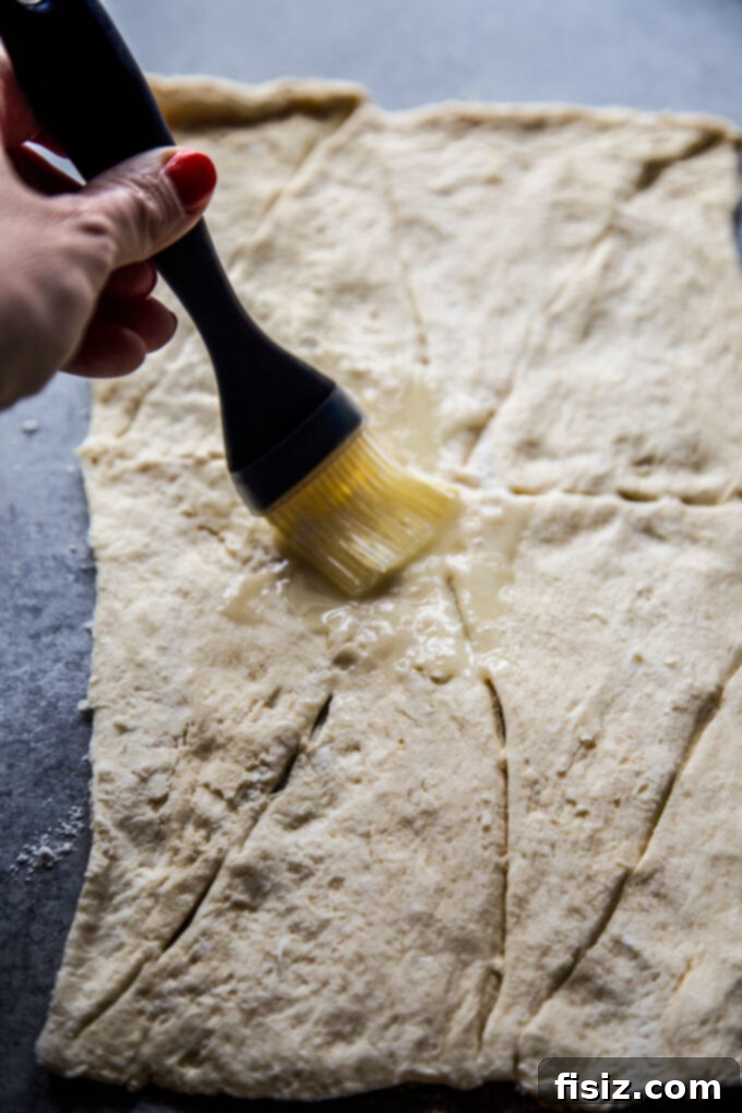 Giant Skillet Cinnamon Roll 5 Melted butter and cinnamon-sugar mixture for skillet cinnamon roll