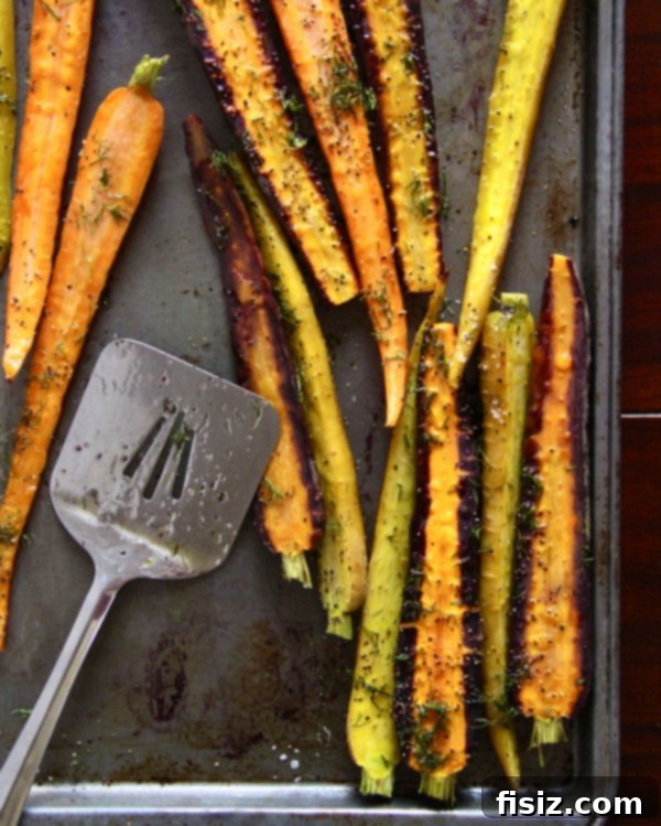 Perfectly roasted organic carrots with fresh dill, a simple yet elegant side dish