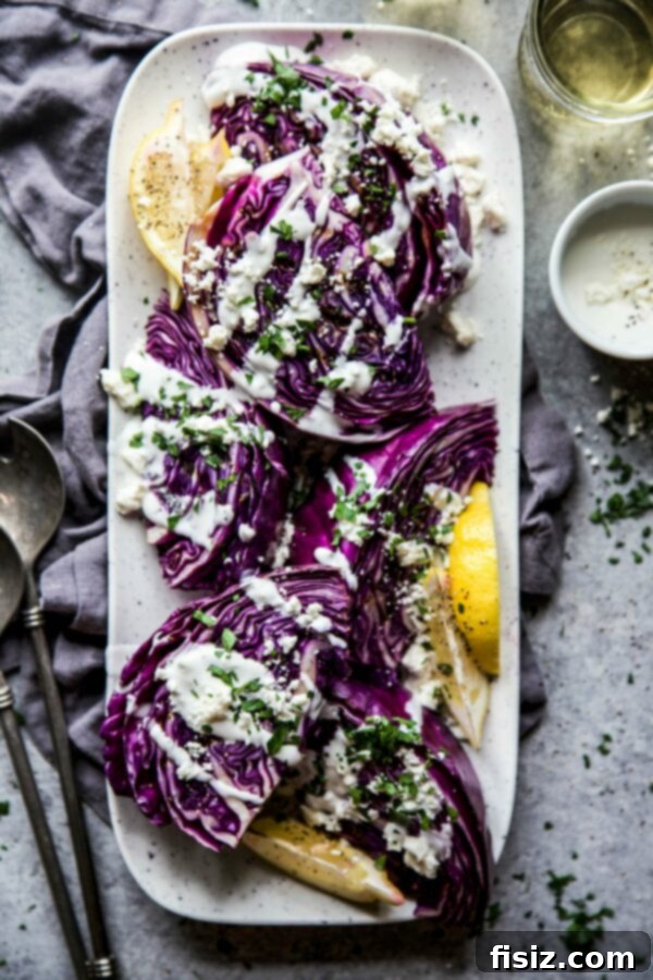 39 Quick & Easy St. Patrick's Day Recipes 4 Grilled Purple Wedge Salad, a vibrant and flavorful side dish perfect for any festive gathering.