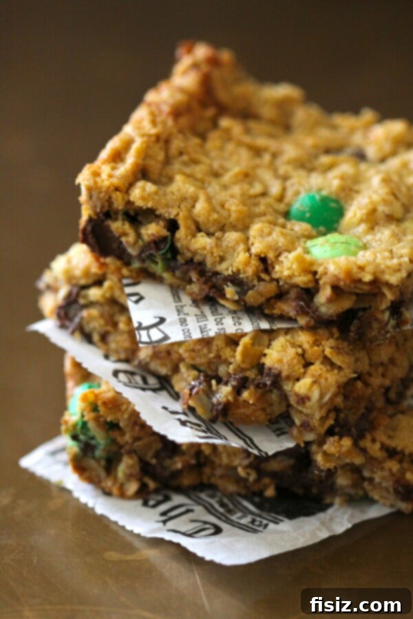39 Quick & Easy St. Patrick's Day Recipes 9 Mint Chocolate Monster Bars, a decadent and fun dessert perfect for St. Patrick's Day celebrations.