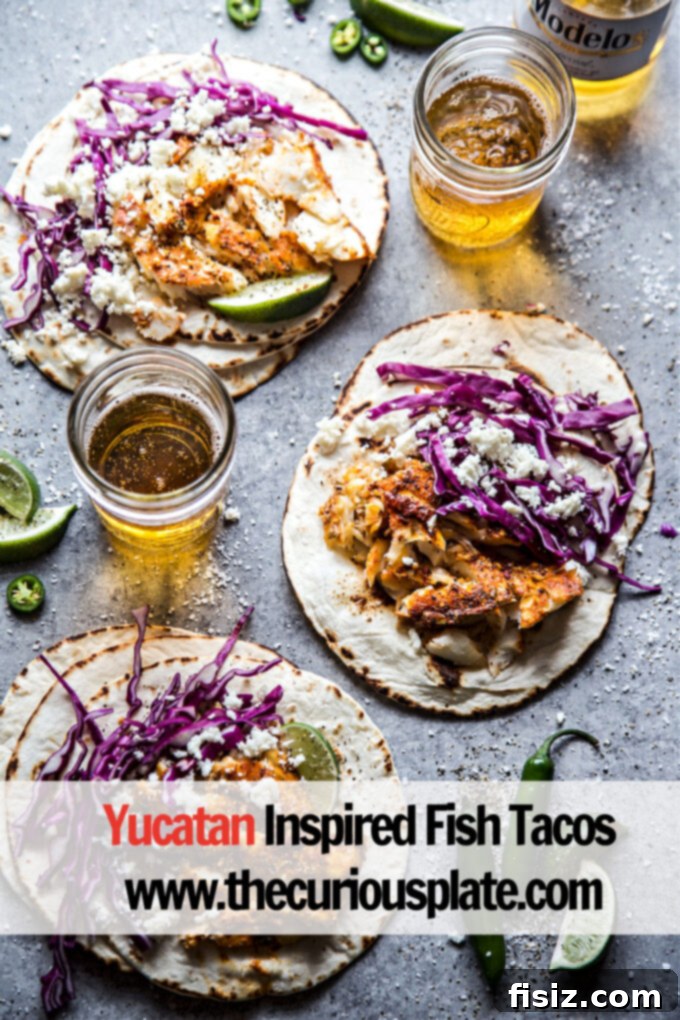 Fish Tacos with a Yucatan Twist 11 Beautifully arranged Yucatan Inspired Fish Tacos, ready to be served