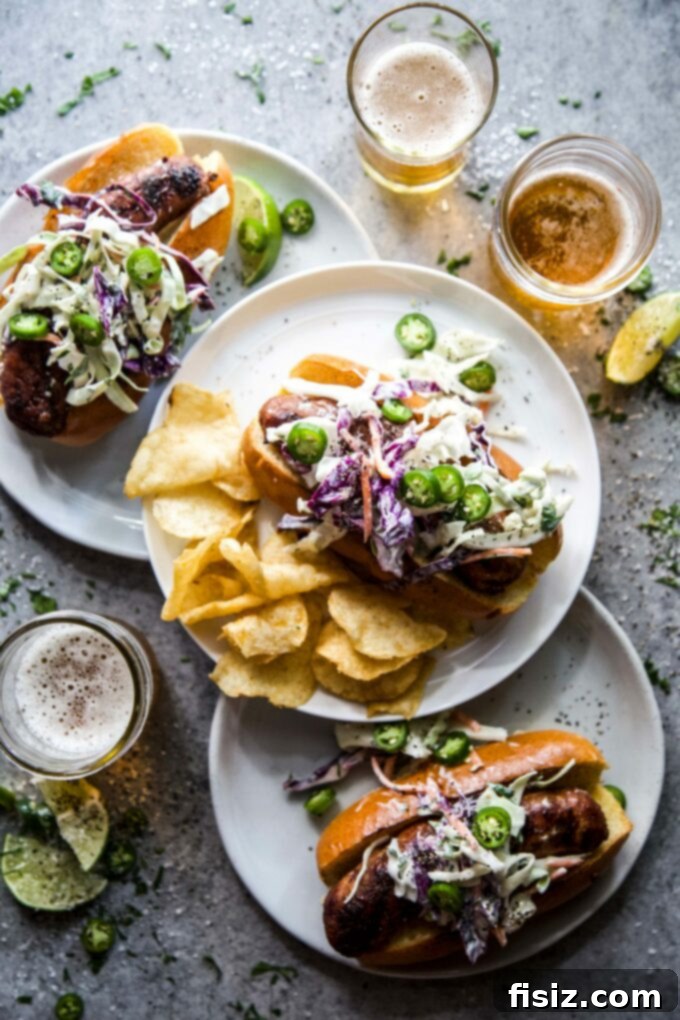 Exciting June Makes 3 Tex Mex Smoked Brats with Cilantro Slaw